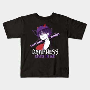 Darkness Lives in Me Devil Anime Goth Girl Kids T-Shirt